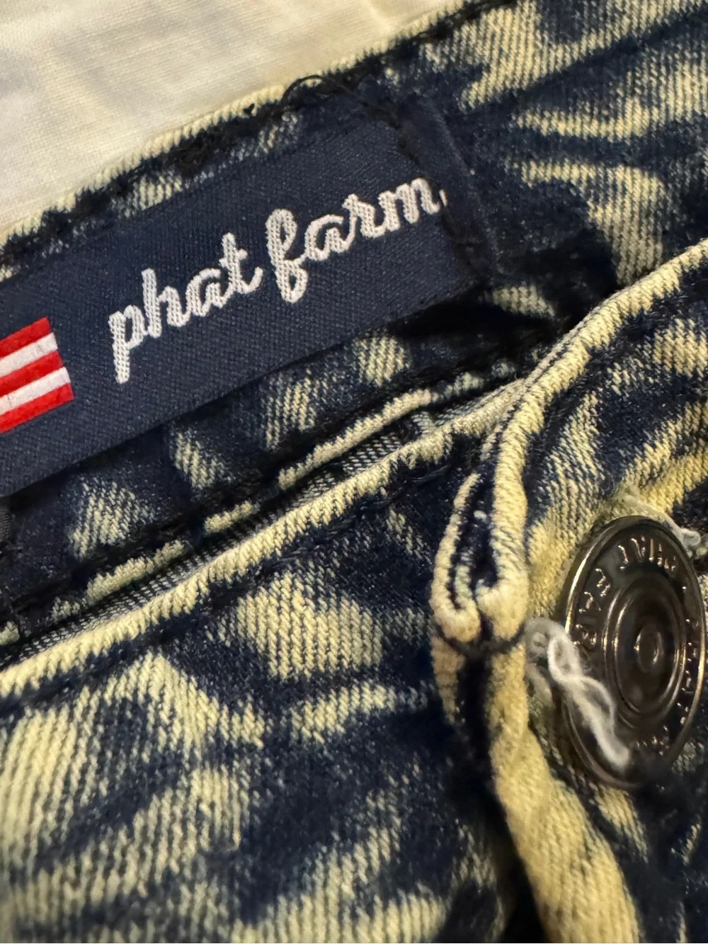 Phat Farm Acid-Wash Moto Jeans